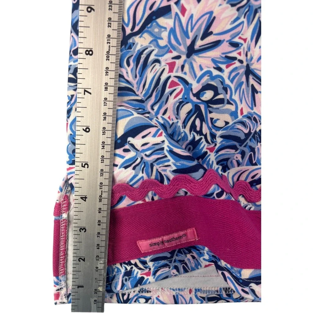 Simply Southern Womens S Tropical Print Sleeveless Golf Polo Shift Dress Pink
